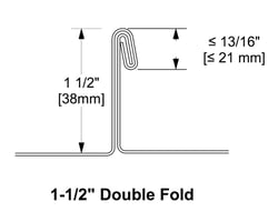 ilustración de una costura de tejado metálico de doble pliegue 11/2