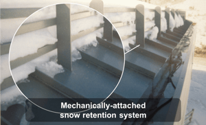 Sistema de retención de nieve fijado mecánicamente